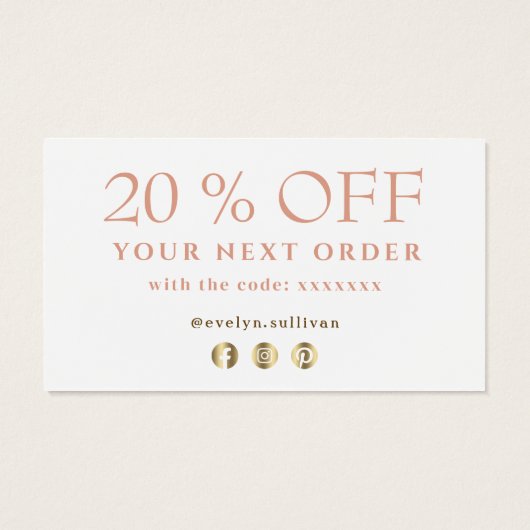 Opal Design danke Ihnen Rabattkarte (Rückseite)