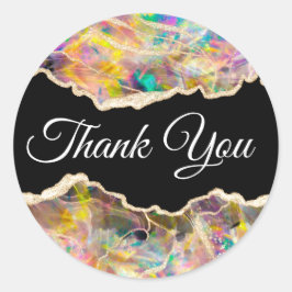 Opal Design on Black Danke Runder Aufkleber