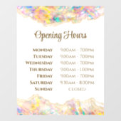 Opal Design Opening Hours Window Cling Fensteraufkleber (Blatt)