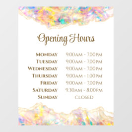 Opal Design Opening Hours Window Cling Fensteraufkleber