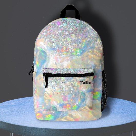 Opal-Edelstein-Imitat-Glitzer Bedruckter Rucksack