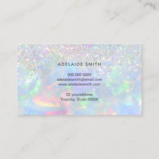 Opal-Edelstein-Imitat-Glitzer Visitenkarte (Rückseite)