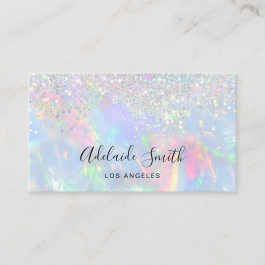 Opal-Edelstein-Imitate Glitzer-Effekt Visitenkarte (Vorderseite)