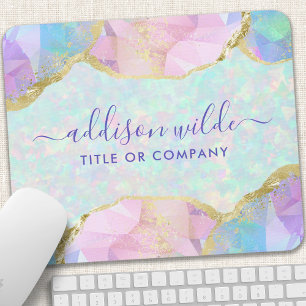Opal-Edelstein Pastell Irisierend Salon Unternehme Mousepad