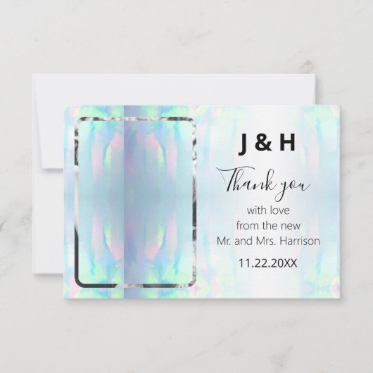 Opal Elegant Modernes Foto Vielen Dank Dankeskarte (Vorderseite)