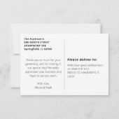 Opal Elegant Modernes Foto Vielen Dank Dankeskarte (Rückseite)