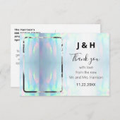 Opal Elegant Modernes Foto Vielen Dank Dankeskarte (Vorne/Hinten)