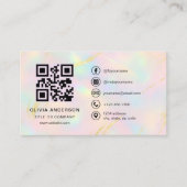 Opal Faux Gold Minimalistische QR-Code Visitenkarte (Vorderseite)