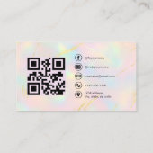 Opal-Foto mit QR-Code Social Media Visitenkarte (Rückseite)