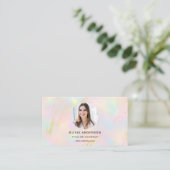 Opal-Foto mit QR-Code Social Media Visitenkarte (Stehend Vorderseite)