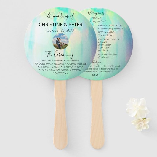 OPAL Foto Wedding Program Fächer (Vorne und Hinten)