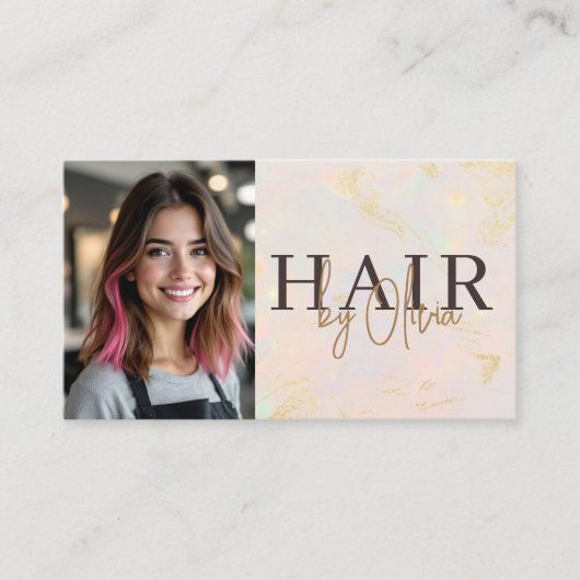 Opal Friseur-Foto QR-Code Visitenkarte (Vorderseite)