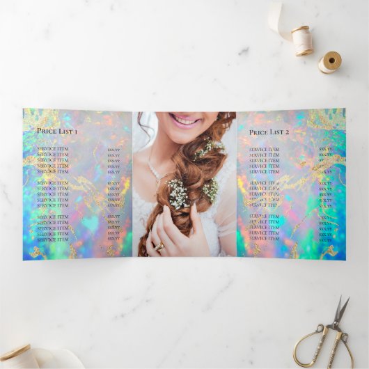 opal gemstone broschüre Tri-Fold Einladung (Innenseite)