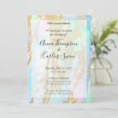 Opal Gemstone elegant modern mit Golddetails Einladung (Stehend Vorderseite)