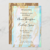 Opal Gemstone elegant modern mit Golddetails Einladung (Vorne/Hinten)