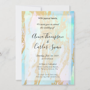Opal Gemstone elegant modern mit Golddetails Einladung