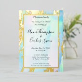 Opal Gemstone elegant modern mit Golddetails Folieneinladung (Stehend vorne)