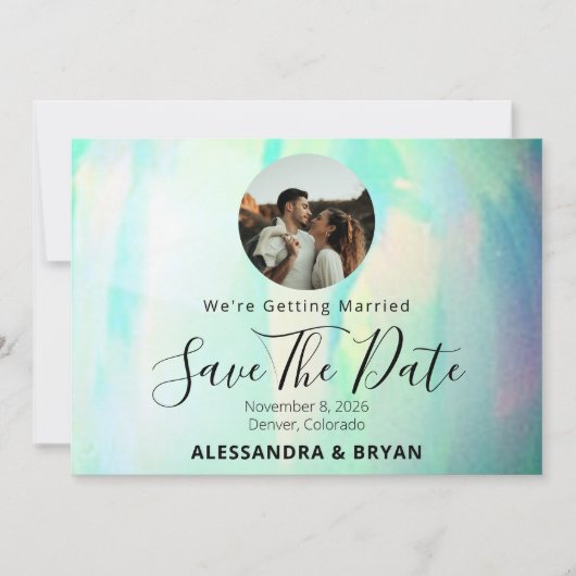 Opal Gemstone Elegant Save The Date (Vorderseite)