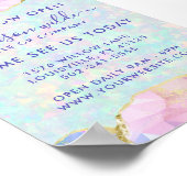 Opal Gemstone Pastel Business Opening Poster (Ecke)