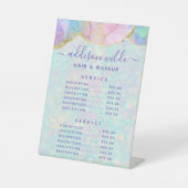Opal Gemstone Pastel Business Price List Menü Sockelschild (Vorderseite)