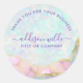Opal Gemstone Pastel Business Vielen Dank Runder Aufkleber (Vorderseite)