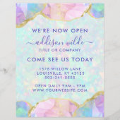 Opal Gemstone Pastel Modern Business Opening Flyer (Hinten)