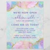 Opal Gemstone Pastel Modern Business Opening Flyer (Hinten)