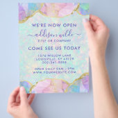 Opal Gemstone Pastel Modern Business Opening Flyer (Hand)