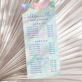 Opal Gemstone Pastel Modern Price List Rack Card Werbekarte