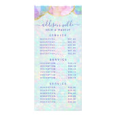 Opal Gemstone Pastel Modern Price List Rack Card Werbekarte (Hinten)