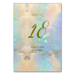 Opal Gemstone Wedding Tischnummer Card