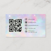 Opal Glitter-Foto mit QR-Code Social Media Visitenkarte (Rückseite)