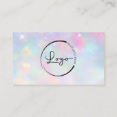 Opal Glitter Minimalist QR-Code Visitenkarte (Rückseite)