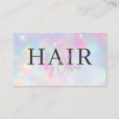 Opal Glitter QR Code Hairstylist Modern Visitenkarte (Vorderseite)