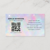 Opal Glitter QR Code Minimalist Professionell Visitenkarte (Vorderseite)