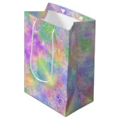 Opal Glitzer Rainbow Mittlere Geschenktüte (Vorderseite Schrägansicht)
