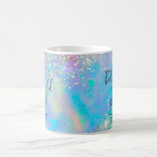Opal Glitzer Sie glaubte, sie könne Abschluss Kaffeetasse (Mittel)