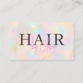 Opal-Gold-Glitter-QR-Code-Friseur Modern Visitenkarte (Vorderseite)