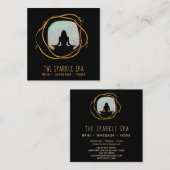 *~* Opal Gold Glitzer Frame Frauen Meditation Quadratische Visitenkarte (Vorne/Hinten)