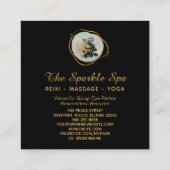 *~* Opal Gold Glitzer Frame Rose Floral Quadratische Visitenkarte (Rückseite)