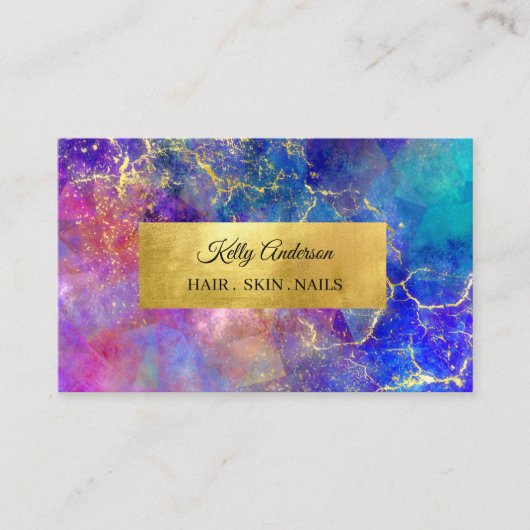 Opal Gold Texturen Marmor Visitenkarte (Vorderseite)