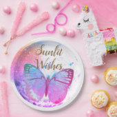 Opal  Golden Rainbow Schimmer Schmetterlinge Pappteller (Party)