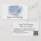 *~* Opal Heart Angel Wings AP78 SOFT BLUE QR Visitenkarte (Vorne/Hinten)