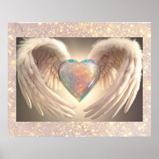 *~*~ Opal Heart Angel Wings Feather AP78 Poster (Vorne)