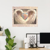 *~*~ Opal Heart Angel Wings Feather AP78 Poster (Heimbüro)
