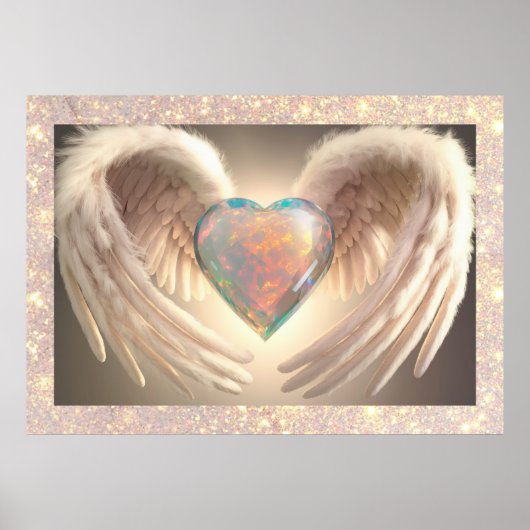 *~*~ Opal Heart Angel Wings Feather AP78 Poster (Vorne)