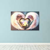*~* Opal Heart Angel Wings Topaz AP78 Leinwanddruck (Insitu (Holzboden))