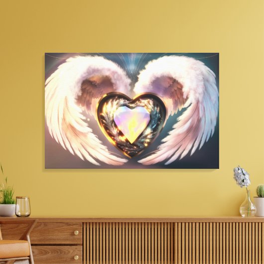 *~* Opal Heart Angel Wings Topaz AP78 Leinwanddruck (Insitu (Wohnzimmer))