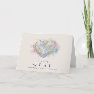 Opal Herz Geburtsstein Karte