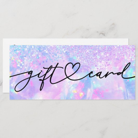 Opal-Hintergrund-Imitate Glitzer Geschenkgutschein (Vorne/Hinten)